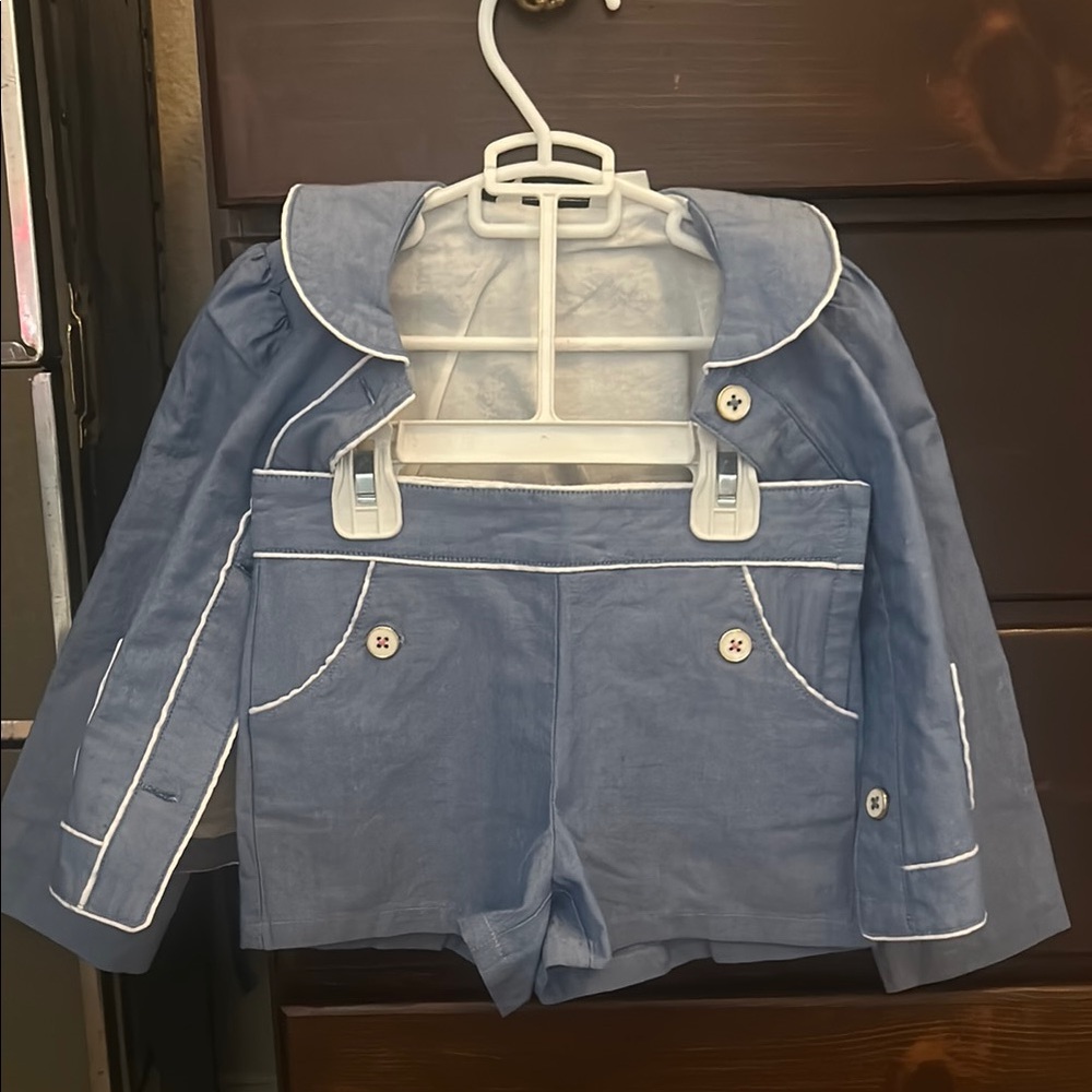 Chambray short & jacket set